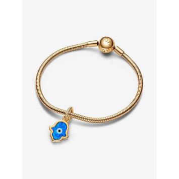 Pandora bedel Silver Opalescent Blauwe Hamsa Hand Charm 762699C01