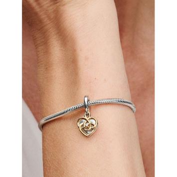Pandora bedel bicolor moeder hart diamant Charm 763237C01