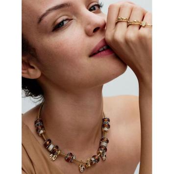 Pandora bedel Silver Goldplated Monstera Blad Charm 763349C01