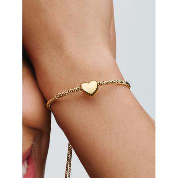 Pandora bedel Silver Goldplated Be Love graveerbaar hart 763439C00