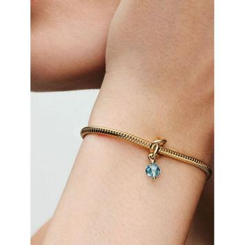Pandora bedel Silver Goldplated Oneindigheidscirkel blauw Charm 763462C03
