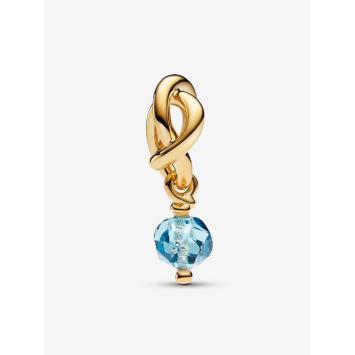Pandora bedel Silver Goldplated Oneindigheidscirkel blauw Charm 763462C03