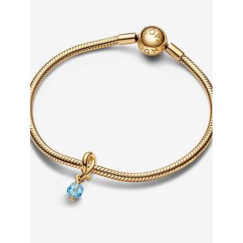 Pandora bedel Silver Goldplated Oneindigheidscirkel blauw Charm 763462C03