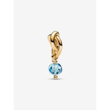 Pandora bedel Silver Goldplated Oneindigheidscirkel blauw Charm 763462C03