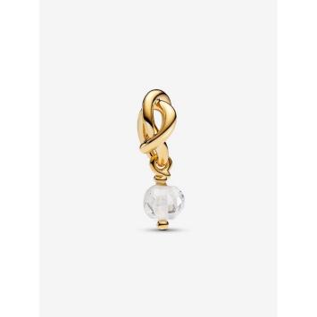 Pandora bedel Silver Goldplated Heldere Oneindigheidscirkel Charm 763462C04