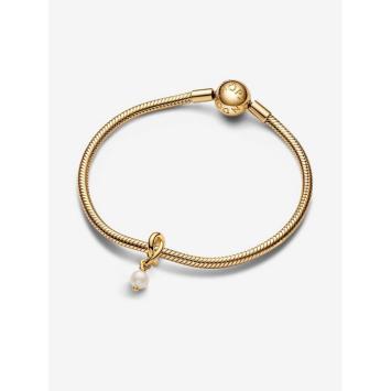Pandora bedel Silver Goldplated Oneindigheidscirkel parel Charm 763462C06