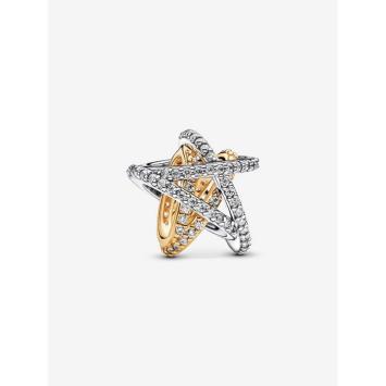 Pandora Silver Bicolor Sprankelende Ster bedel 763590C01