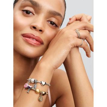Pandora bedel Silver Goldplated Happy Birthday Taart Charm 763787C01