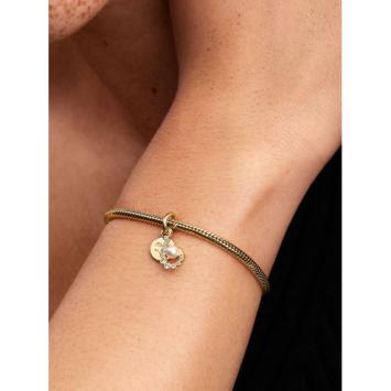 Pandora bedel Silver Goldplated haak met parel Charm 763891C01