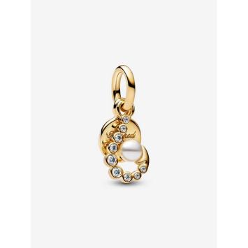 Pandora bedel Silver Goldplated haak met parel Charm 763891C01
