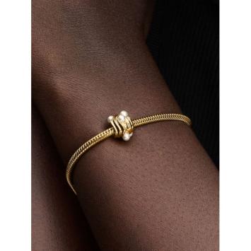 Pandora bedel Silver Goldplated Abstracte Golven 763915C01