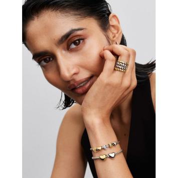 Pandora minibedel Silver Goldplated hart 763998C00