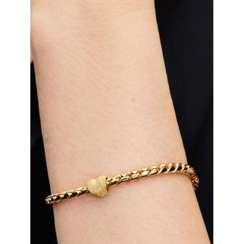 Pandora minibedel Silver Goldplated Getextureerd Hart 764000C00