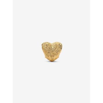 Pandora minibedel Silver Goldplated Getextureerd Hart 764000C00