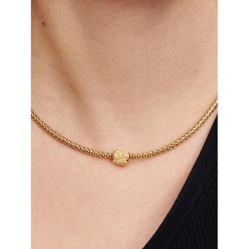 Pandora minibedel Silver Goldplated Getextureerd Klavertje 764047C00