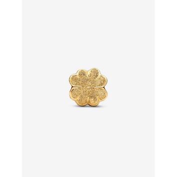 Pandora minibedel Silver Goldplated Getextureerd Klavertje 764047C00