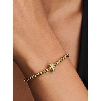 Pandora clip Silver Goldplated Geribbeld 764078C01
