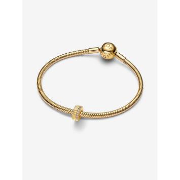 Pandora clip Silver Goldplated Geribbeld 764078C01