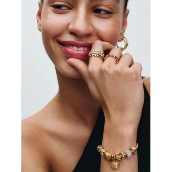 Pandora clip Silver Goldplated Heldere Pavé 768658C01