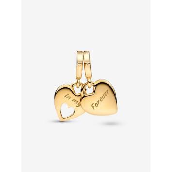 Pandora bedel goldplated dubbel hart charm 769187C01