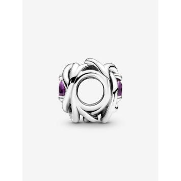 Pandora Silver Geboortesteen Februari Infinity bedel 790065C02