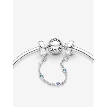 Pandora Veiligheidsketting Silver Triple Blue Stone 791688C01