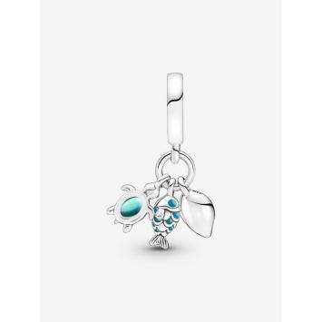 Pandora Silver Fish, Sea Turtle & Conch Triple bedel 791697C01