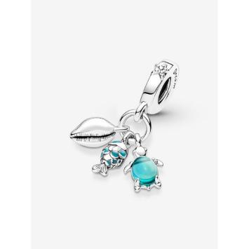 Pandora Silver Fish, Sea Turtle & Conch Triple bedel 791697C01
