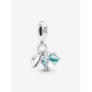 Pandora Silver Fish, Sea Turtle & Conch Triple bedel 791697C01