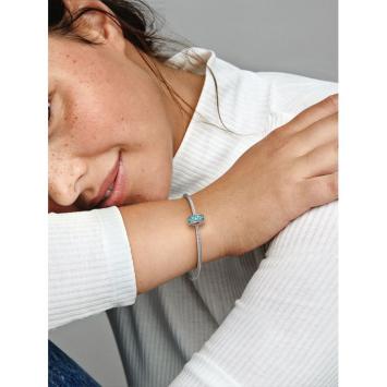 Pandora clip Silver Teal Pavé 791817MCZ