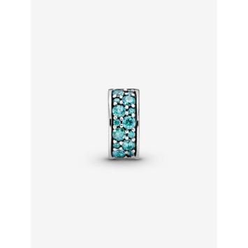 Pandora clip Silver Teal Pavé 791817MCZ