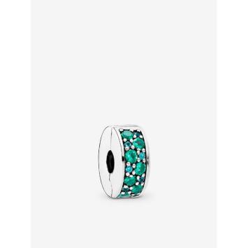 Pandora clip Silver Teal Pavé 791817MCZ