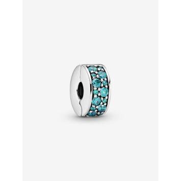 Pandora clip Silver Teal Pavé 791817MCZ