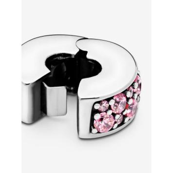Pandora clip Silver Roze Pavé 791817PCZ