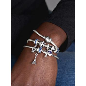 Pandora clip Silver Blue Sparkle 791972C01