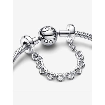 Pandora Veiligheidsketting Silver Linked Hearts 792274C00