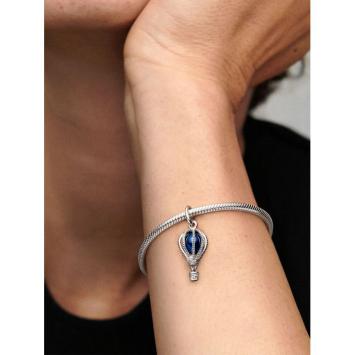 Pandora bedel zilver Blauwe Heteluchtballon Charm 798064NMB