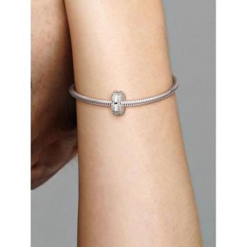 Pandora clip Silver Pavé Dubbele Lijn 798422C01