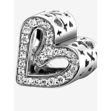 Pandora Silver Sprankelende Vrije Hand Hart bedel 798692C01