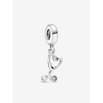 Pandora Silver Stethoscoop Hart bedel 799072C01