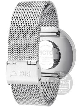 PT43370-0820 Picto Horloge Zwart Zilver 40mm