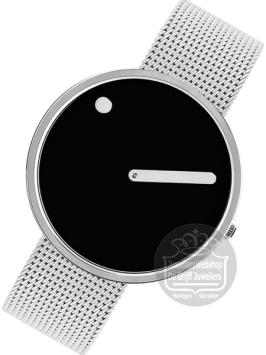PT43370-0820 Picto Horloge Zwart Zilver 40mm