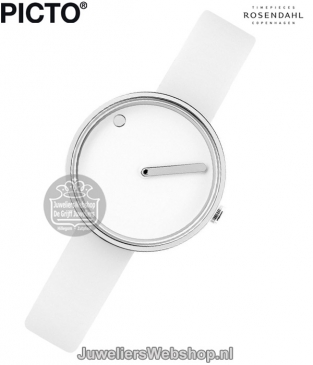 Picto Horloge Small 43363 Wit Zilver
