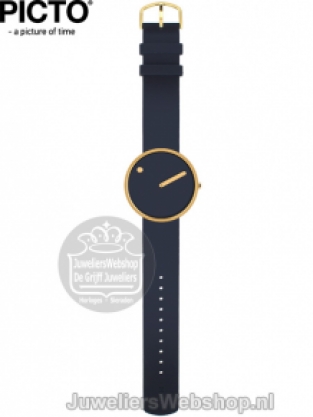 Picto Horloge PT43318-0520G Blauw Small 40mm