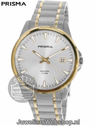 Prisma Horloge P1722 Journey Titanium Heren Zilverkleurige Wijzerplaat