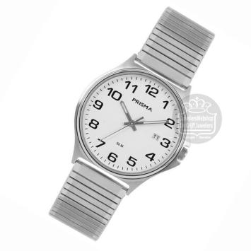 Prisma Herenhorloge P168554VG rekband staal Wit