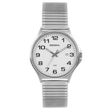 Prisma Herenhorloge P168554VG rekband staal Wit