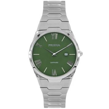 Prisma Herenhorloge P1338 Slimline Stainless Steel groen