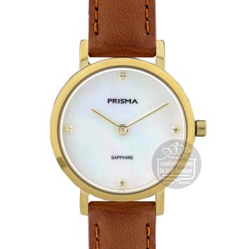 Prisma Dameshorloge P.1403 Titanium leer