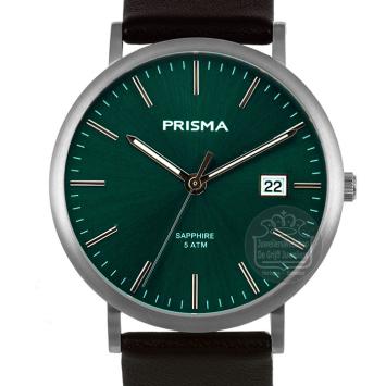Prisma Herenhorloge P1673 Titanium leer groen